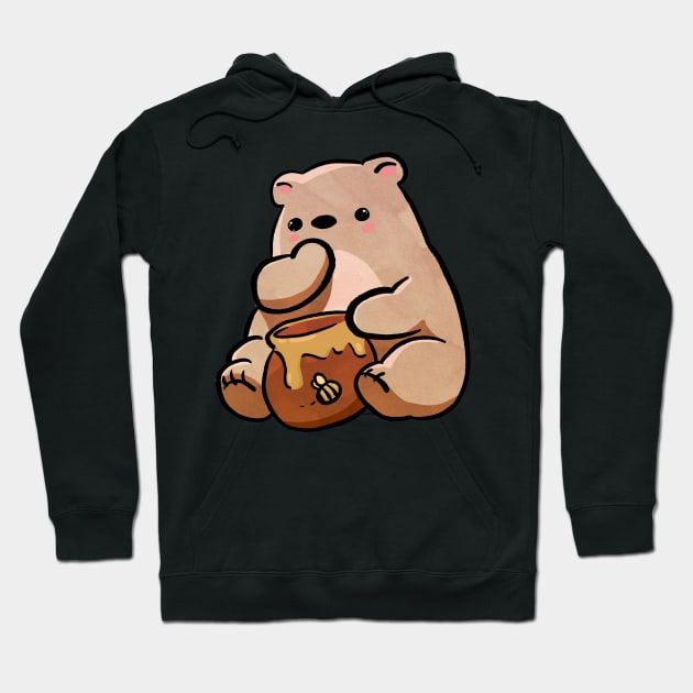 Brown Cute Kawaii Bear Hoodie by MSBoydston